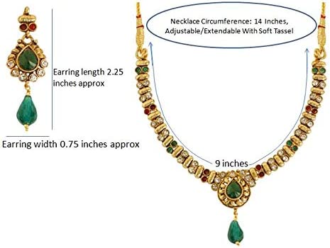 Touchstone Indian Bollywood Handcrafted Traditional Royal Mughal Kundan Polki Meenakari Enamel Colorful Wedding Designer Jewelry Long Necklace Set in Gold or Silver Tone for Women. - Image 3